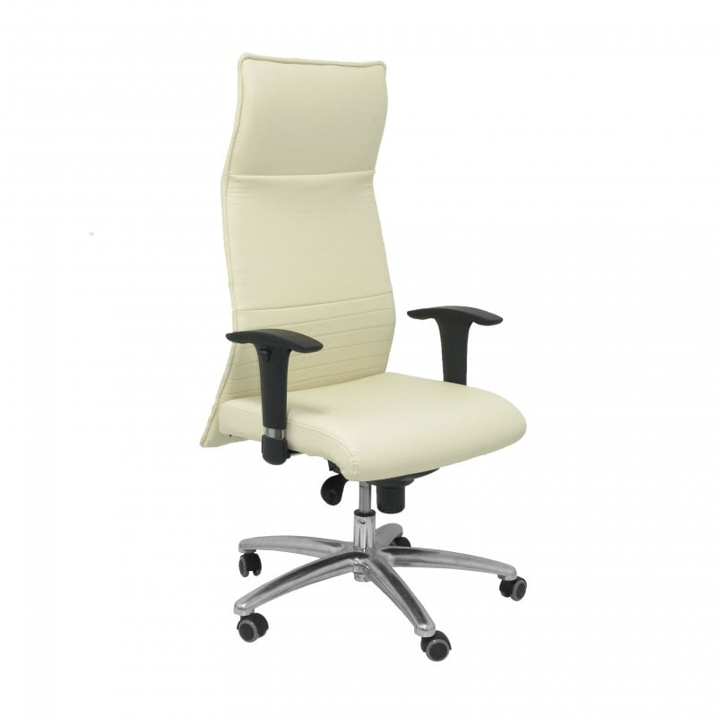 piqueras-y-crespo Piqueras y Crespo Albacete XL Fauteuil en simili cuir avec mousse à mémoire de forme crème
