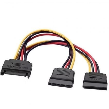 aisens Câble AISENS A131-0353 SATA mâle vers 2x femelles 15 broches 0,2 m Black jusqu'à 54 W