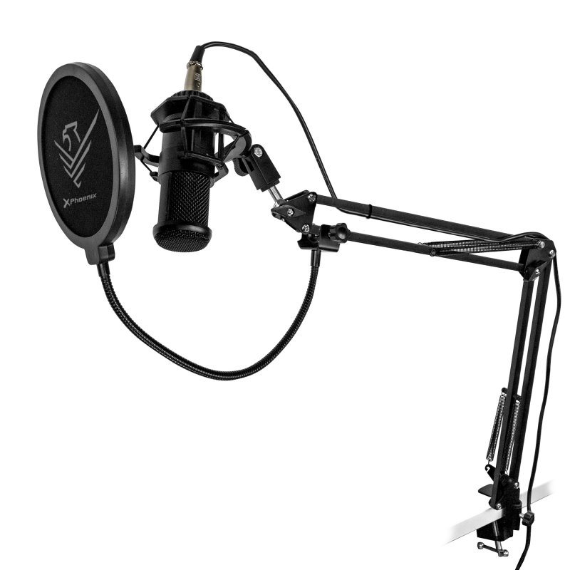 Phoenix Microphone de streaming cardioïde Phoenix Streamcast Pro avec bras extensible