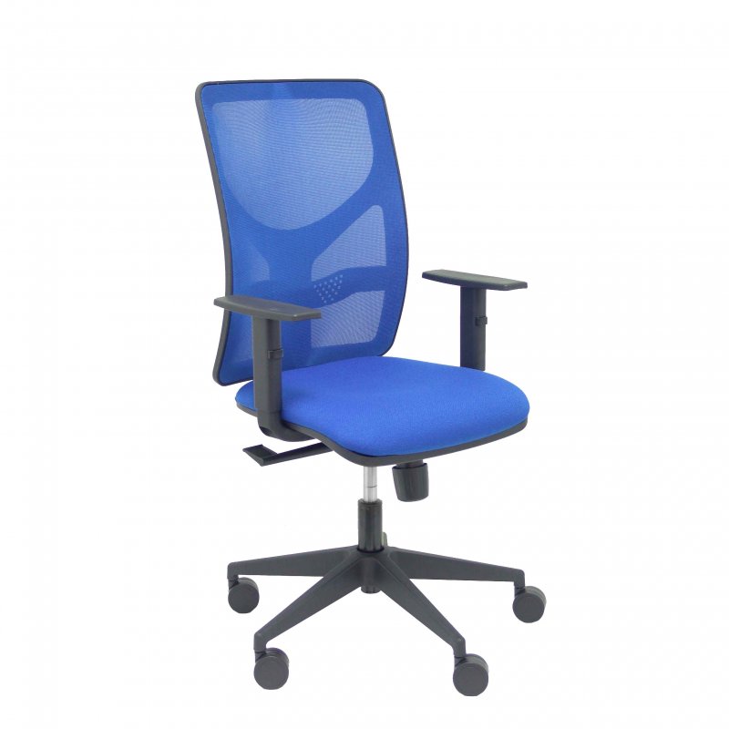 piqueras-y-crespo Piqueras y Crespo Motilla Chaise en maille bleue Bali Blue Assise Bras réglable