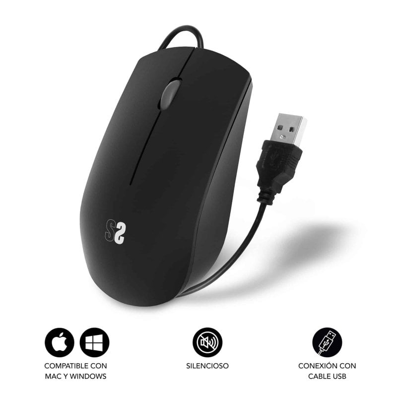 subblim Souris USB silencieuse Subblim Business 1200DPI Black