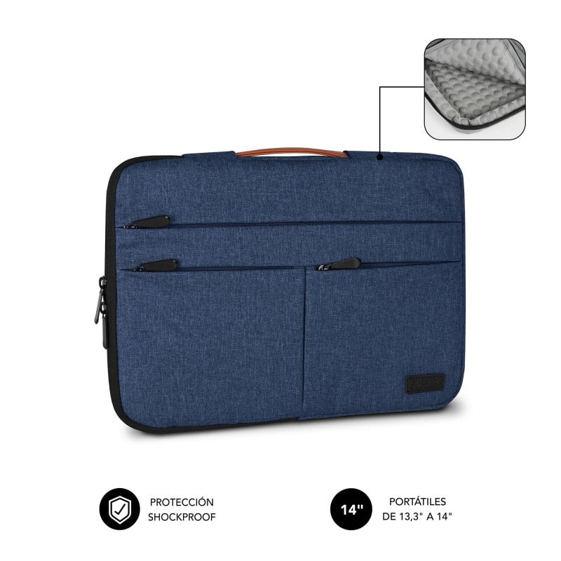subblim Housse rembourrée Subblim Air 360 bleue pour ordinateur portable de 13,3 à 14 pouces