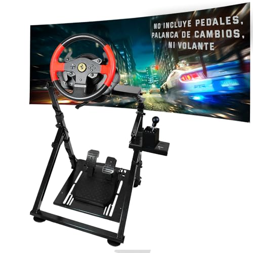 Unicview Support de volant Logitech G29 G920 G923 avec support boîte de vitesses, Thrustmaster T150 T300 TX T500 TH8A, PS4, PS5, Xbox Fanatec Clubsport, montage et pliage faciles (nouveau modèle)