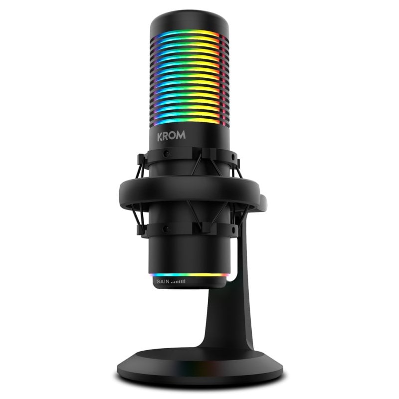 krom Kaze Microphone à condensateur pour streaming RGB Black