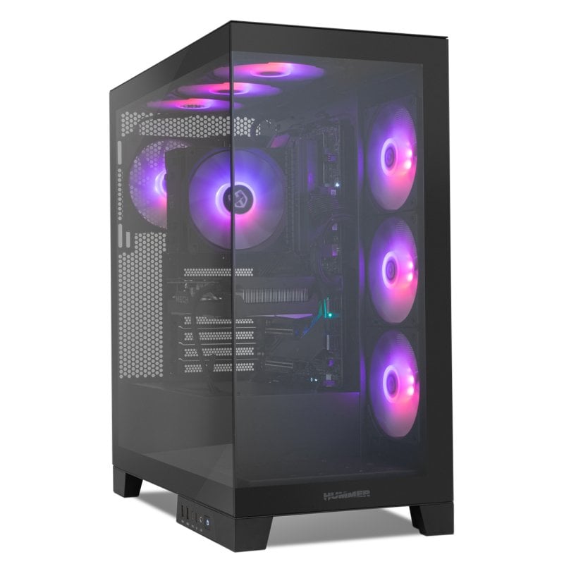 nox NOX Hummer GLOCK ARGB Moyenne tour ATX Verre trempé USB-C Black