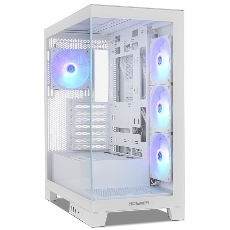 nox NOX Hummer GLOCK ARGB Moyenne tour ATX Verre trempé USB-C White