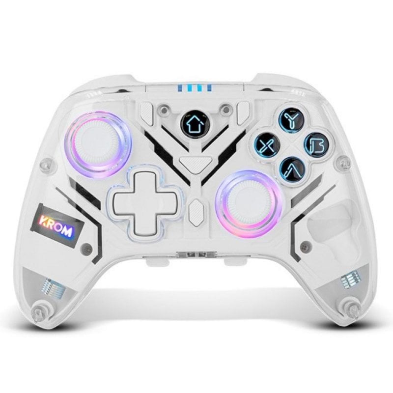 krom Manette Krom Krystal Bluetooth 5.0 RGB transparente macros PC Switch Android iOS