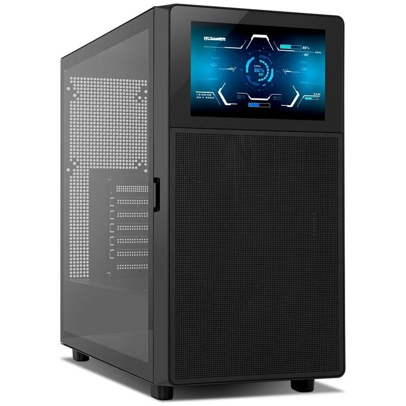 nox Nox Hummer BIOS Semi-Tour ATX avec écran LCD en verre trempé USB-C Black