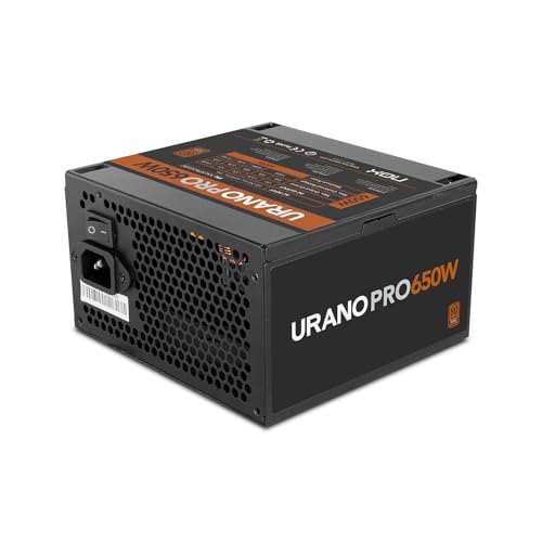 NOX Xtreme Products URANO Pro 650 W 80 Plus Bronze, Alimentation ATX avec Ventilateur Silencieux 120 mm PWM, Protection intégrale (OVP, UVP, OPP, SCP, OTP), PFC Actif, câbles Plats, Noir