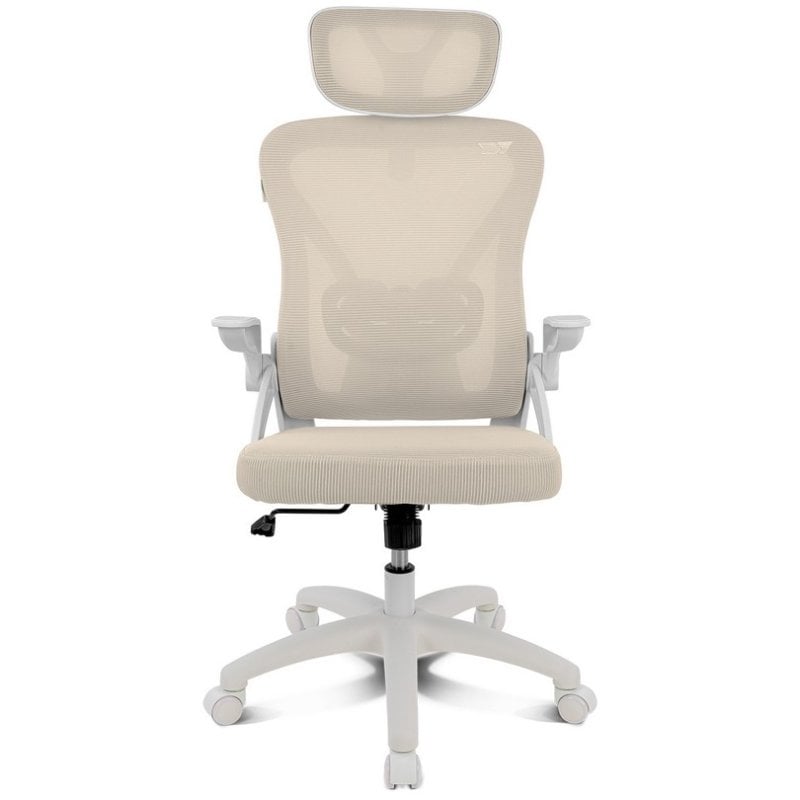 drift Chaise ergonomique Drift DRAIR35 dossier maille base nylon blanche accoudoirs pliables