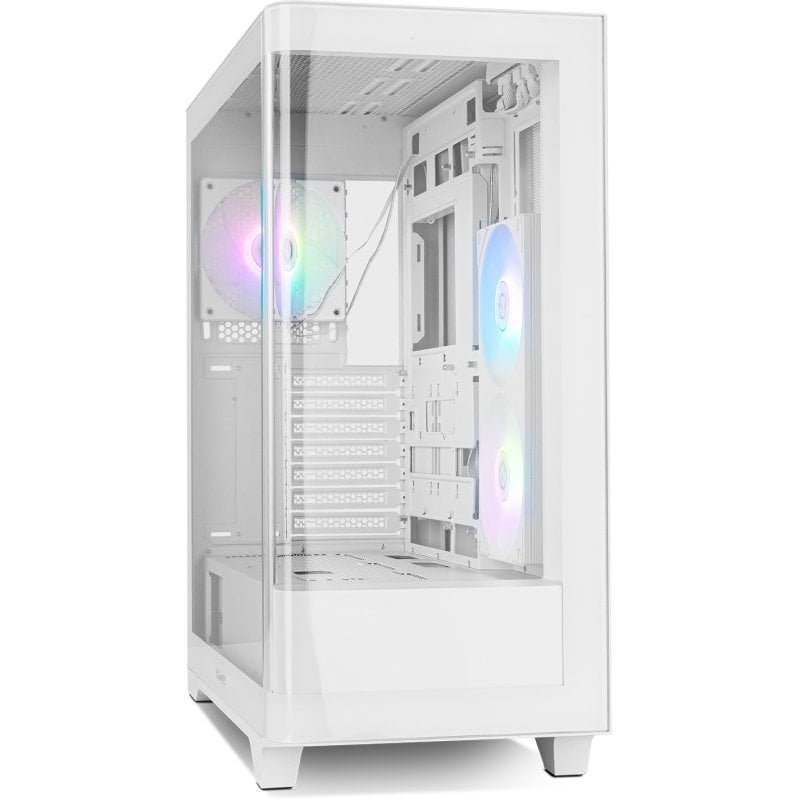 nox Boîtier PC NOX Hummer ETHER Midi Tower White Verre Trempé USB-C