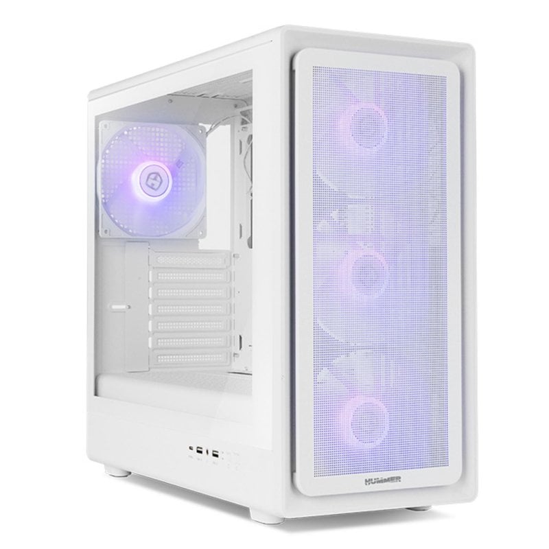 nox Caja Semitorre NOX Hummer AERO Blanca ARGB ATX M-ATX ITX Cristal Templado 4x140mm ARGB PWM USB-C
