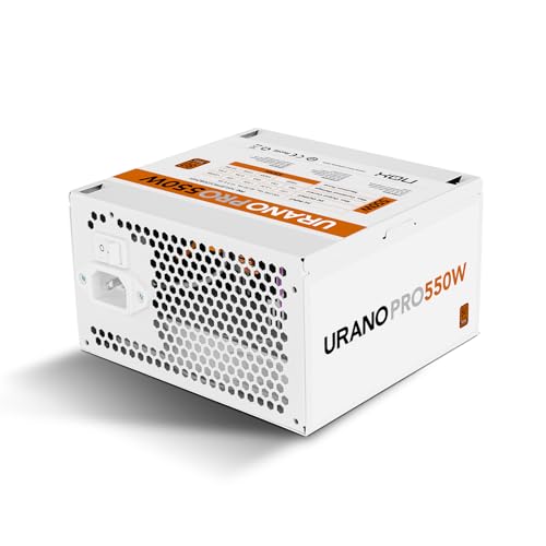 NOX Xtreme Products URANO Pro 550 W White 80 Plus Bronze, Alimentation ATX avec Ventilateur Silencieux 120 mm PWM, Protection intégrale (OVP, UVP, OPP, SCP, OTP), PFC Actif, câbles Plats, Blanc