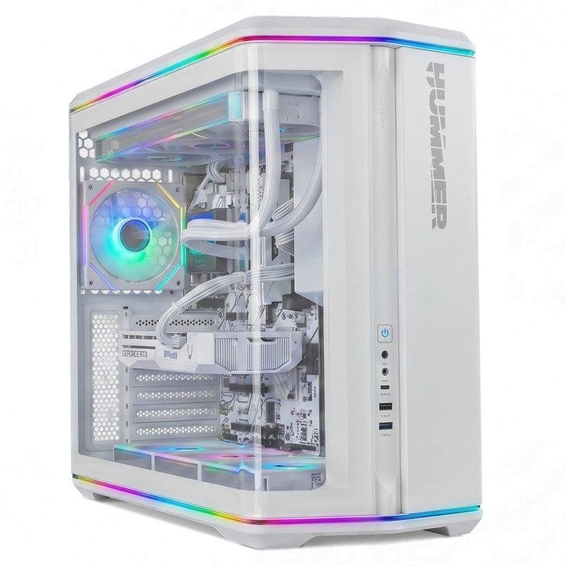 nox Boîtier Mi-Tour ATX Nox Hummer Anvil Verre Trempé Courbé ARGB White USB 3.0 Type C