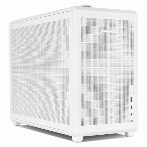 NOX Xtreme Products Hummer Refresh - Boîtier PC Mini Tour Micro ATX ITX Transportable, Design Full Mesh, Ventilateur PWM 120mm Inclus, Espace pour 5 Ventilateurs, USB-C et 3.0, Blanc