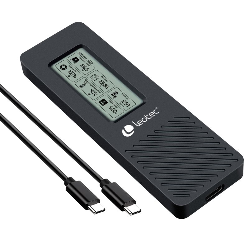 Leotec Boîtier externe Leotec pour disques M.2 Nvme avec panneau LCD