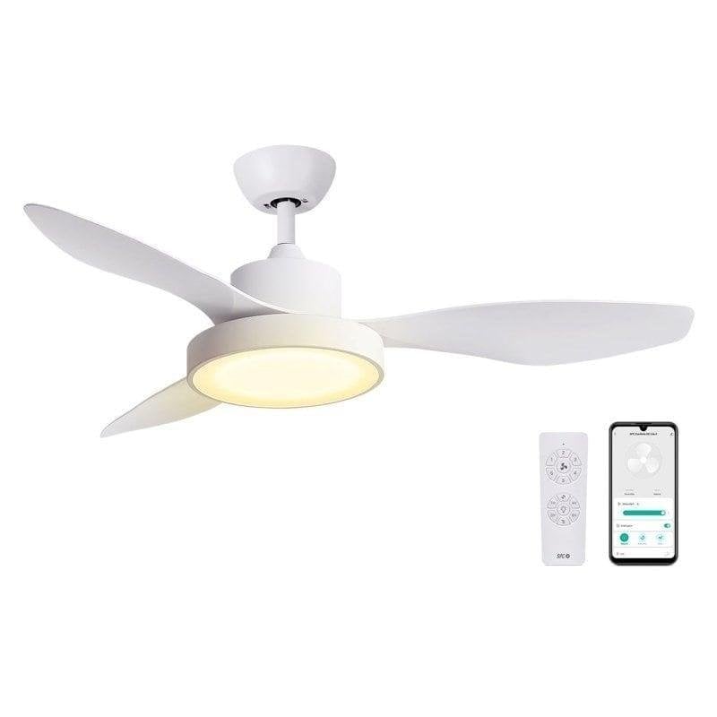spc Ventilateur de Plafond avec Lumière SPC Conforto DC Lite 2 42W 120cm 6 Vitesses Silencieux Wi-Fi Télécommande