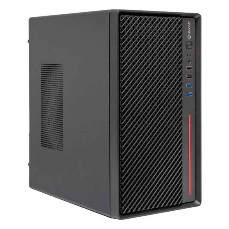 unykach NUMEN 300 PRO Boîtier Micro ATX Black et Red avec USB 3.0 et 2,5 SSD