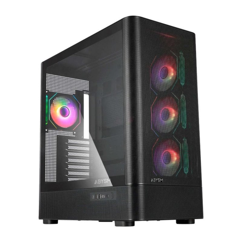 abysm Boîtier ATX Danube Sava H500 II AIR, Black, Verre Trempé, ARGB, Midi Tower