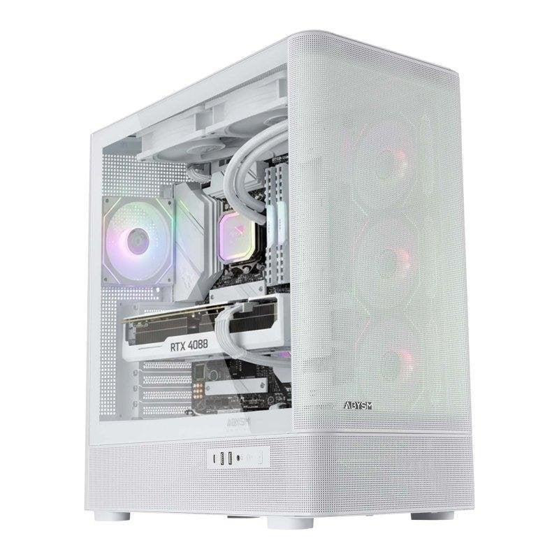 abysm Boîtier ATX Abysm Danube Sava H500 II Air 4 Ventilateurs ARGB Verre Trempé White