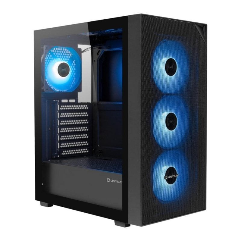 unykach UNYKAch Revelat Mesh Compact ATX, Black, 4 x 120 mm ARGB, Verre Trempé