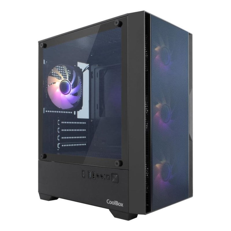coolbox Boîtier PC Coolbox GM220 MPFusion Micro ATX avec 4 ventilateurs ARGB USB-C