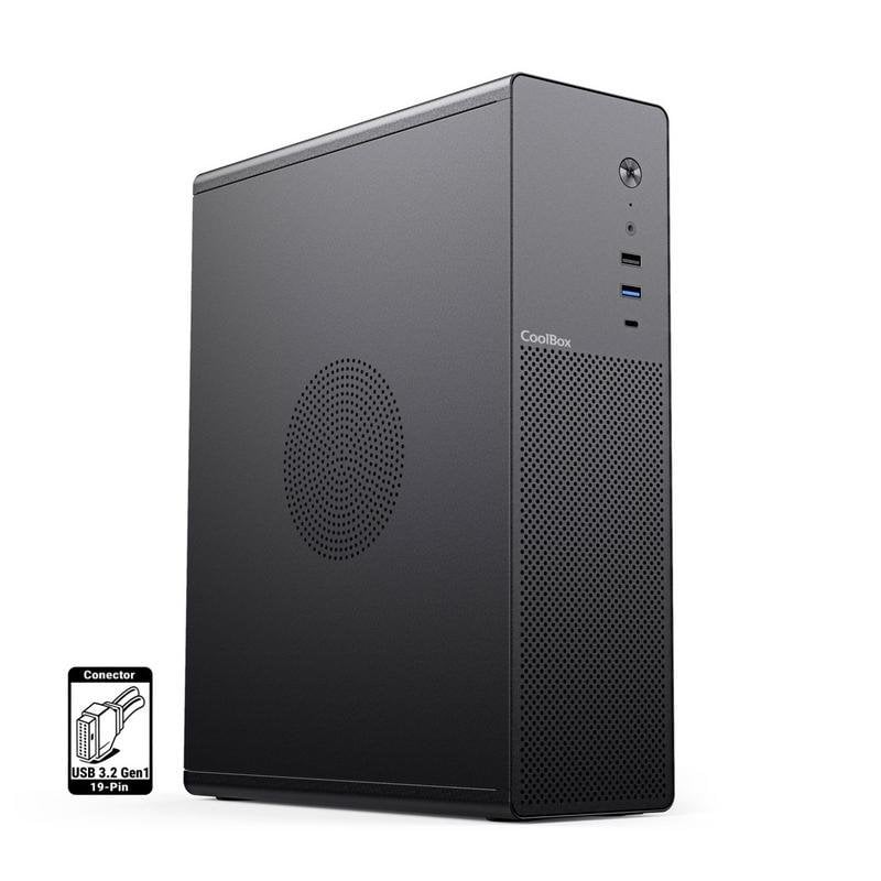 coolbox Boîtier CoolBox T100 Slim Micro ATX USB-C 3.2 Gen1 Black Full Metal