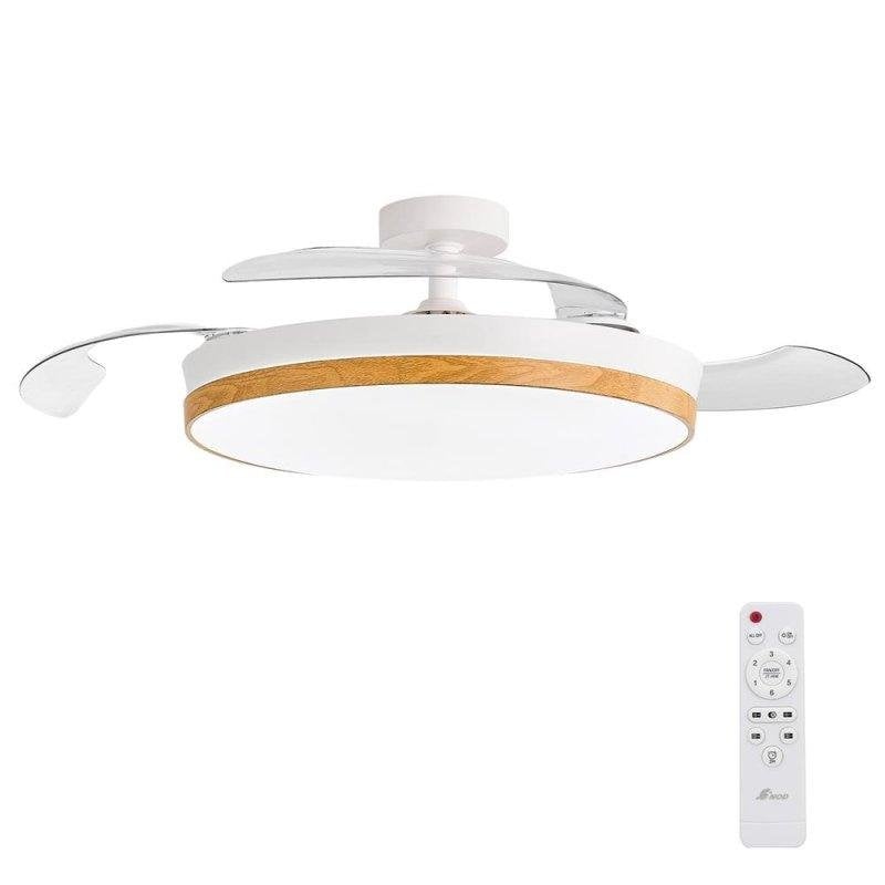3nod Ventilateur de Plafond avec Lumière 3NOD Concept Nature DC 6 Vitesses Pales Rétractables Télécommande