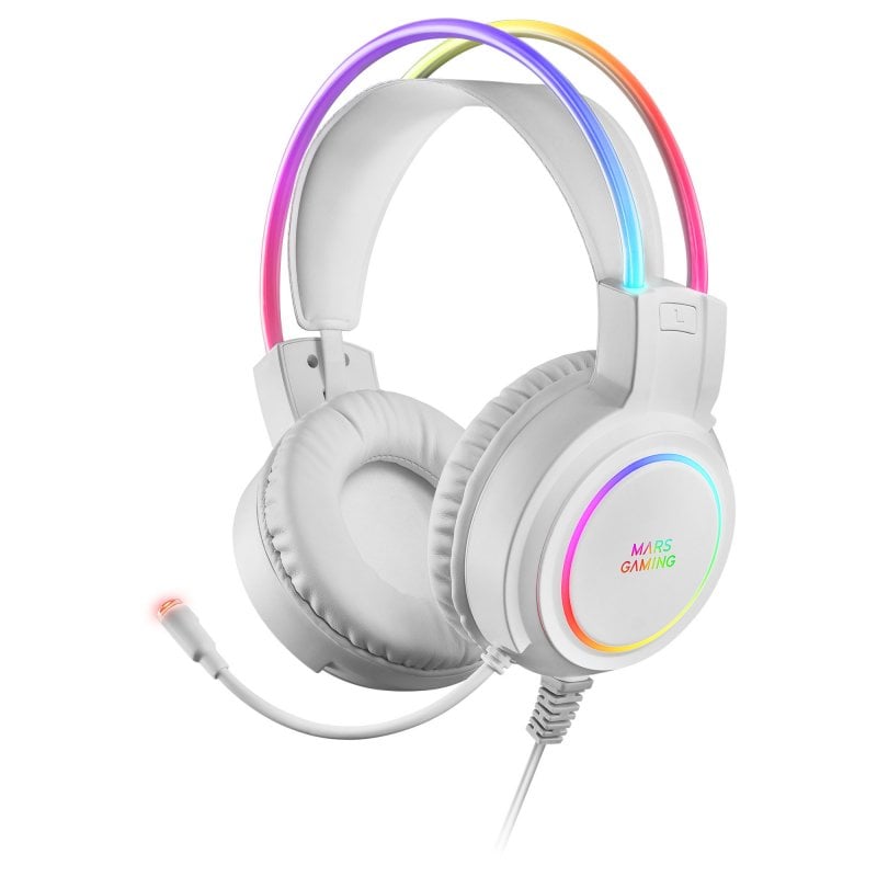 mars-gaming Mars Gaming MHRGBW RGB Casque Gaming White