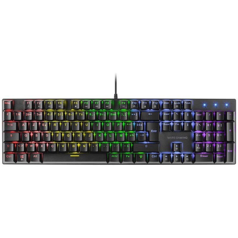mars-gaming Mars Gaming MK422 Clavier Gaming Mécanique RGB Black Switch Marron (FR)