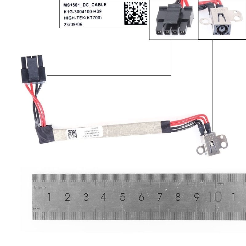 portatilmovil Connecteur jack CC pour ordinateur portable MSI Katana GF66 11UE GF66 11UG (MS-1581) Tacn Gl66 MS1581 K1G-3004100-H39