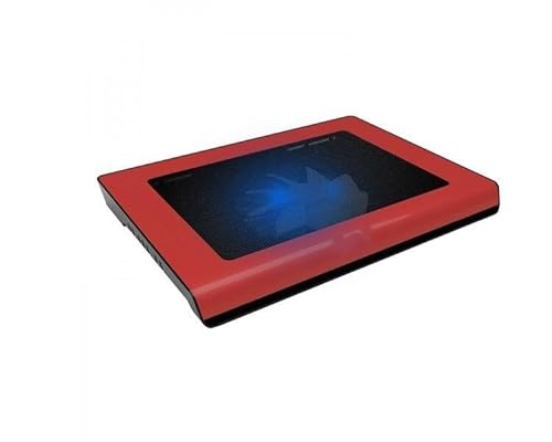 Cooler - Support pour Ordinateur Portable de 14 , avec 2 lumières LED Rouges, Design Ergonomique et matériau résistant pour Un Meilleur Refroidissement. *