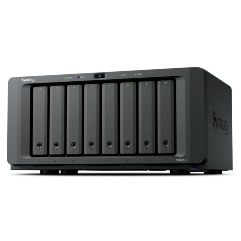 Synology Serveur NAS Synology DS1825 8 Go Ryzen Embedded V1500B 2x2.5GbE 0To 8 baies extensibles M.2 PCIe