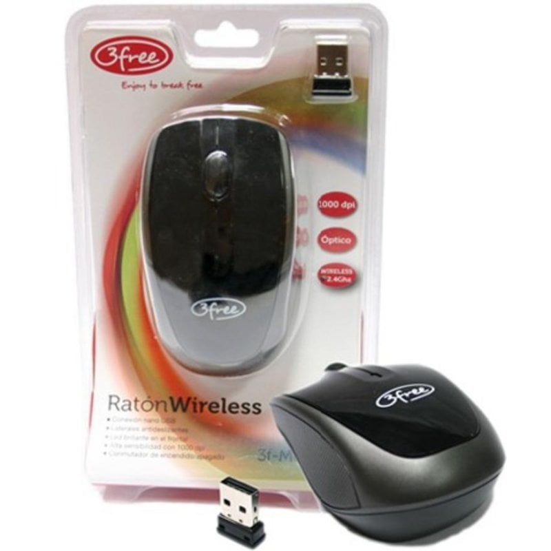 3free Ratón 3free 3F-MCW401 RF sans fil 1000 DPI Black Ergonomique