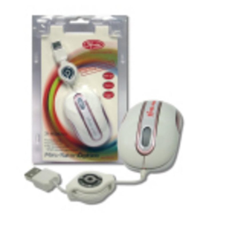 3free Ratón 3free 3F-MSM201 WP USB Type-A 800 DPI White Câble Rétractable