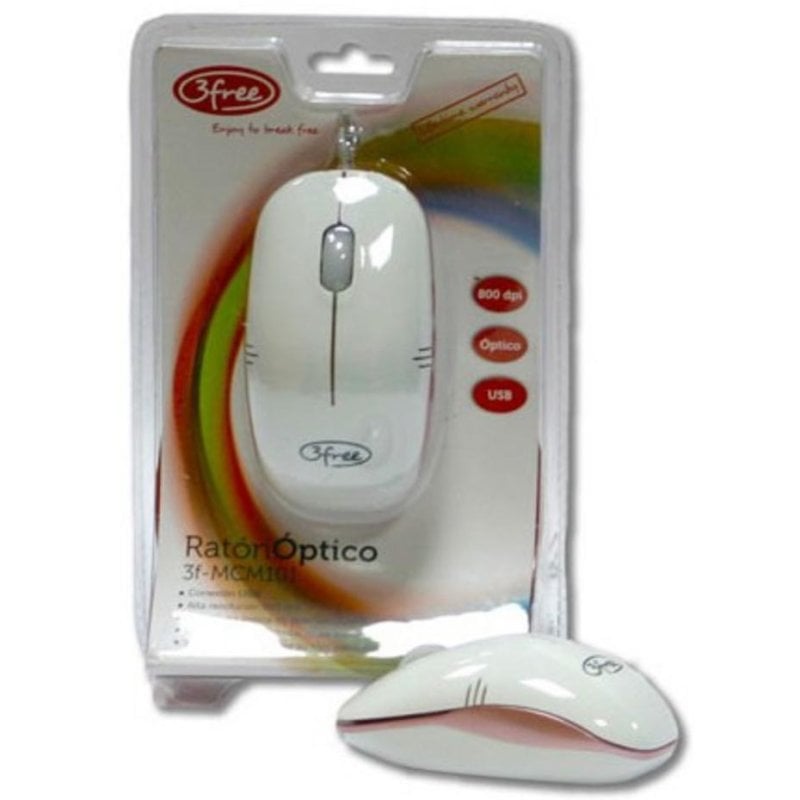 3free Ratón 3free 3F-MCM101 WP USB Optique 800 DPI White Rose Mini Taille