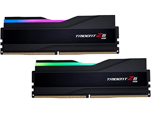 G.SKILL Trident Z5 RGB Series DDR5 RAM (Intel XMP 3.0) 96 Go (2x48 Go) 6400 MT s CL32-39-39-102 1,35 V Mémoire pour ordinateur de bureau U-DIMM - Noir mat (F5-6400J3239F48GX2-TZ5RK)