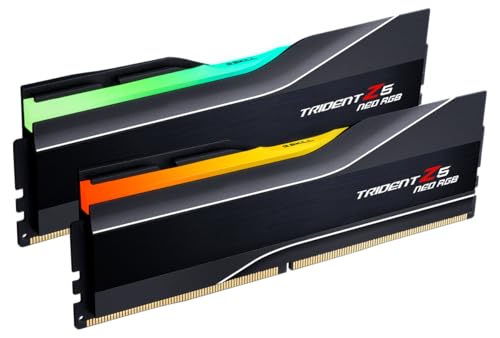 G.SKILL Trident Z5 Neo RGB Series (AMD Expo Intel XMP 3.0) DDR5 RAM 64 Go (2 x 32 Go) 6000 MT s CL36-36-36-96 1,35 V mémoire U-DIMM pour ordinateur de bureau – Noir mat (F5-6000J3636F32GX2-TZ5NR)