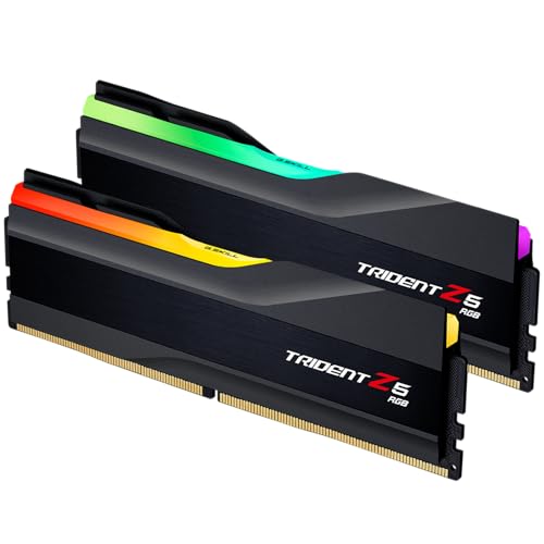 G.SKILL Trident Z5 RGB Series (Intel XMP 3.0) DDR5 RAM 48 Go (2 x 24 Go) 8000 MT s CL38-48-48-128 1,35 V mémoire U-DIMM pour ordinateur de bureau – Noir mat (F5-8000J3848F24GX2-TZ5RK)