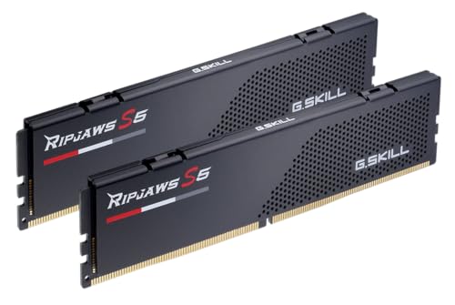 G.SKILL Ripjaws S5 Series DDR5 RAM (Intel XMP 3.0) 128 Go (2 x 64 Go) 6400MT s CL36-44-44-102 1,35 V mémoire U-DIMM pour ordinateur de bureau – Noir mat (F5-6400J3644F64GX2-RS5K)