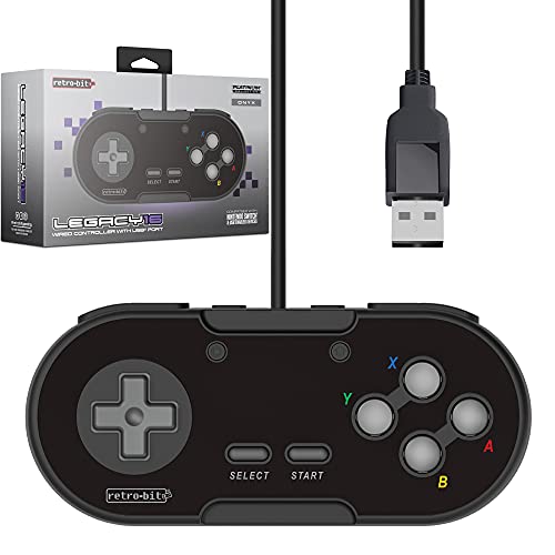 Retrobit Legacy 16 Manette USB Filaire pour Switch PC Steam Raspberry Pi Noir