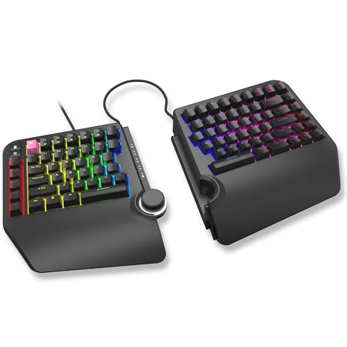 Cloud Nine ErgoTKL Clavier Mécanique Ergonomique Tenkeyless pour PC - Kailh Marron - Clavier Mécanique TKL RGB Rétroéclairé Ergo Split Key Board