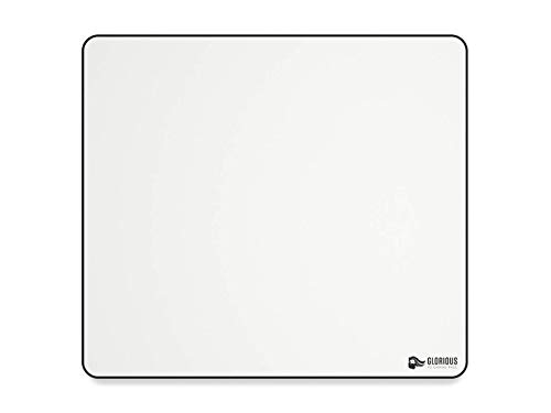 Glorious Gaming Tapis de Souris en Tissu (XL) - Bords Cousus, Surface Lisse pour Vitesse et contrôle, Base Anti-dérapante, Lavable en Machine, XL (460 x 410 x 2 mm) - Blanc