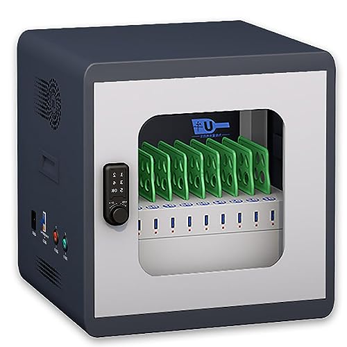 HLGKBY Chariot de Chargement et de Stockage Mobile avec Serrure électronique Station de Chargement USB 30 Baies avec désinfection et Ventilateur de Refroidissement pour Mobile, iPad, Tablette 10bay
