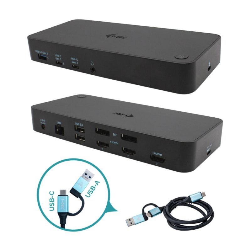 i-tec Station d'Accueil i-tec USB 3.0 USB-C Thunderbolt 3x 4K avec alimentation 100W