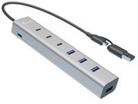 I-Tec i-tec USB-C USB-A HUB de chargement metallique 7 ports (3x USB-C, 4x USB-A)