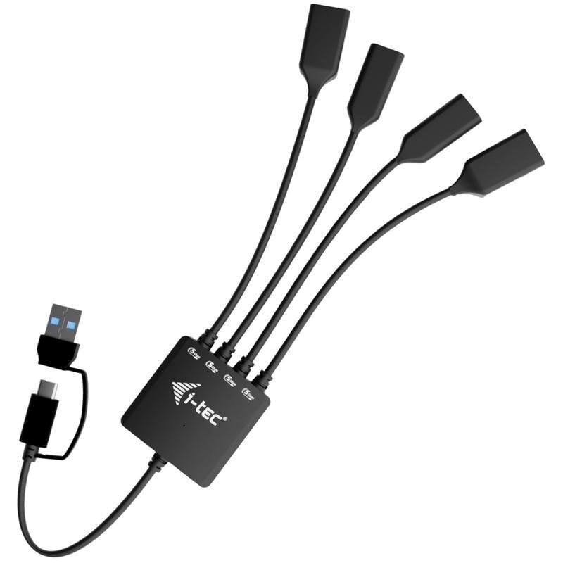 i-tec Hub I-Tec 4 ports 5 Gbps USB-C USB-A modèle compact avec protection