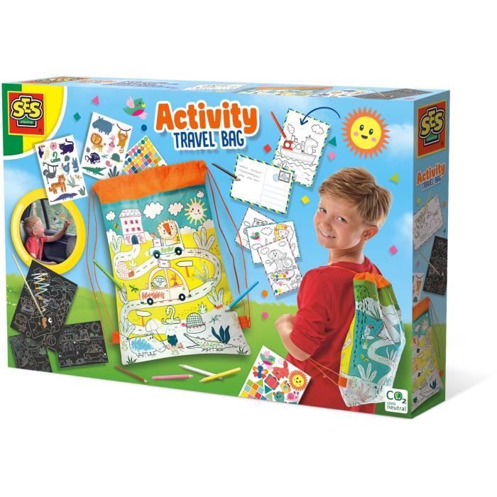 Sac de voyage et activites - SES CREATIVE - Debordant de jeux et dactivites pour les voyages.