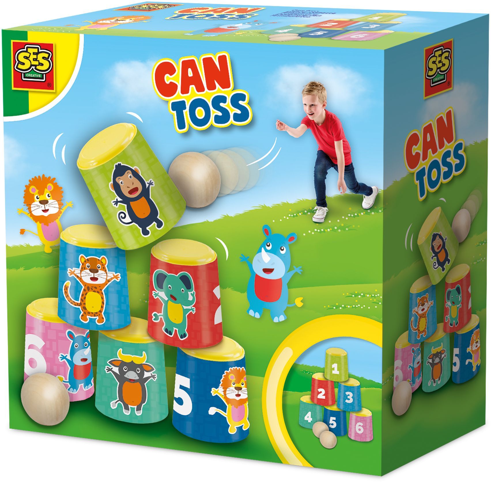 Lance-canette - SES CREATIVE - Outdoor - Coordination - Jeu de precision plein air - Motricite - Age 3