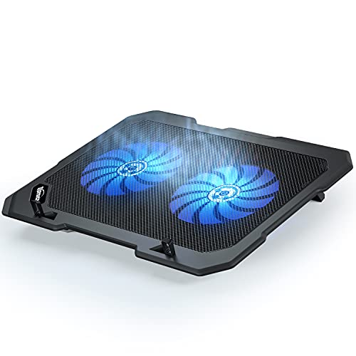 TopMate C302 10–15.6 Tapis de Refroidissement pour Ordinateur Portable | Ultra Fin Portable 2 Grands Ventilateurs Silencieux 1300 TR Min avec Ligne USB intégrée | Design Simple et Facile à Utiliser
